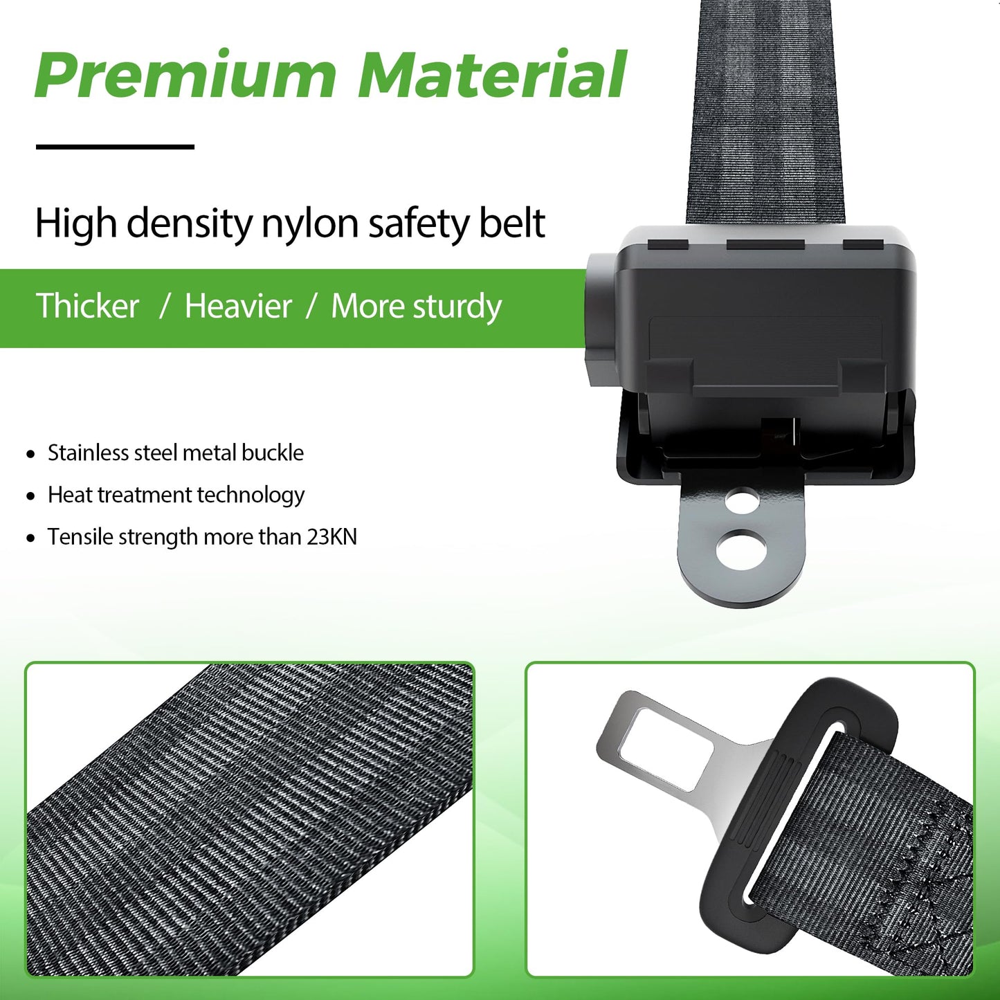 9.99WORLD MALL 4PCS Universal Golf Cart Seat Belt Kit for Yamaha EZGO Club Car, Fits Front & Rear Seat, 42" Retractable (No Mounting Bar)