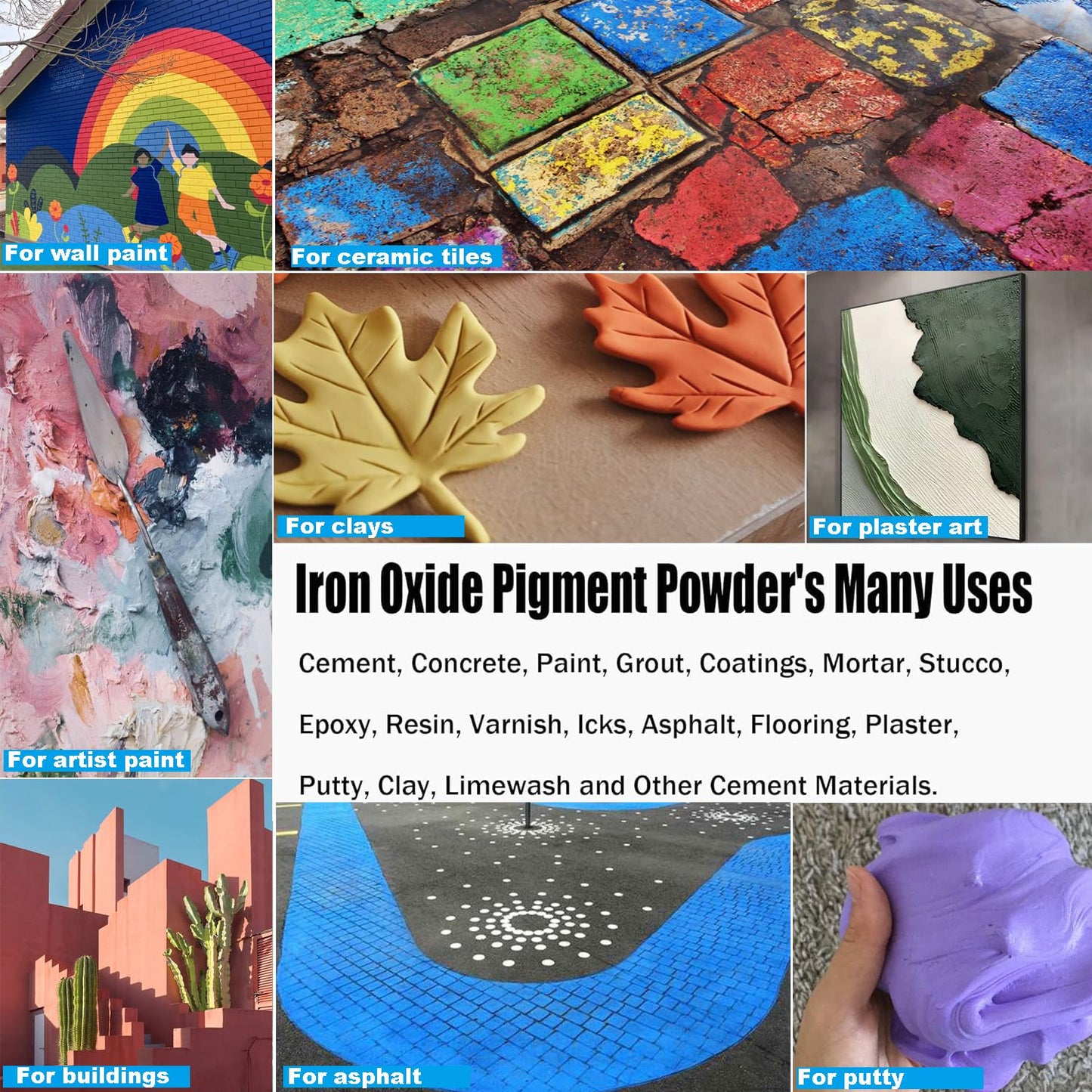 Huixiang Green 7oz 0.44lb Iron Oxide Pigment Powder-Concrete Cement Dye Powder for Concrete, Cement, Brick, Tile, Clay, Lime, Mortar, Grout, Plaster, Paint, Bath Bombs Coloring(Green,0.44lb)