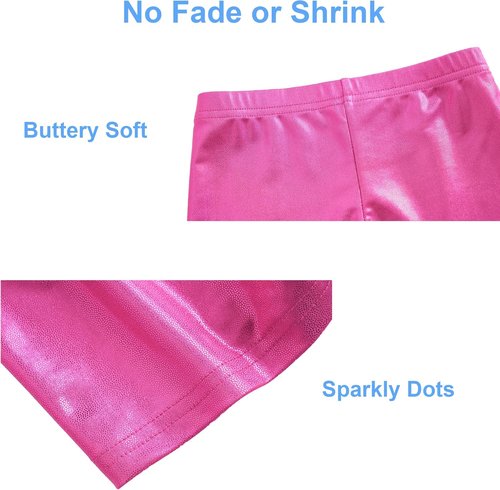 LUOUSE Girls Gymnastics Shorts - Sparkle Dance Athletic Shorts for Little Kids | Comfortable Fit