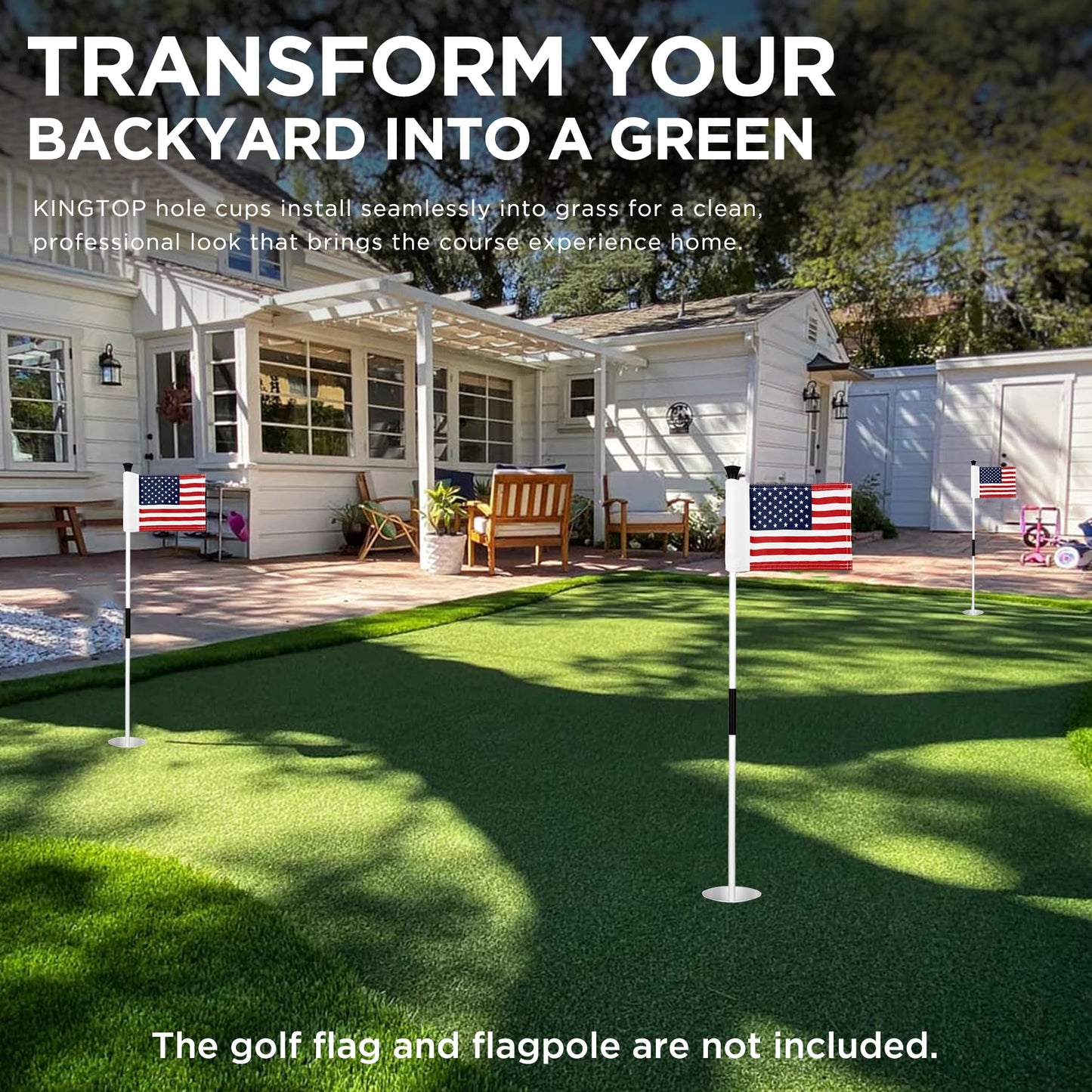 KINGTOP Golf Hole Cup – Fit PGA/USGA Standard, 4 Inches Height, Golf Accessories for Backyard Practice Putting Green, 4-Pack
