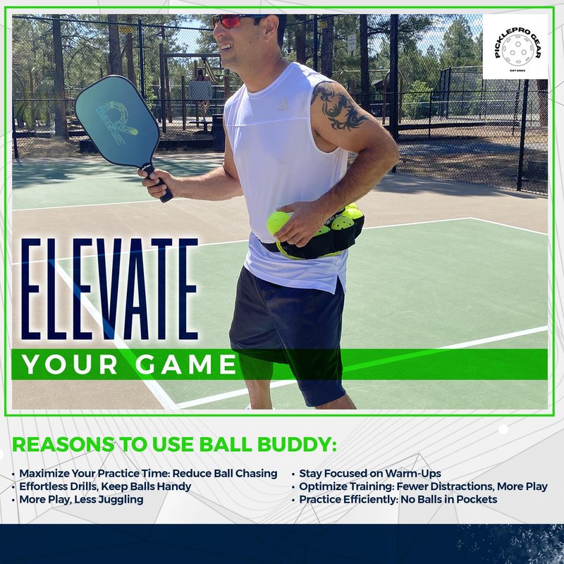 Premium Pickleball Ball Buddy – Hands-Free Training Aid + Free Keychain