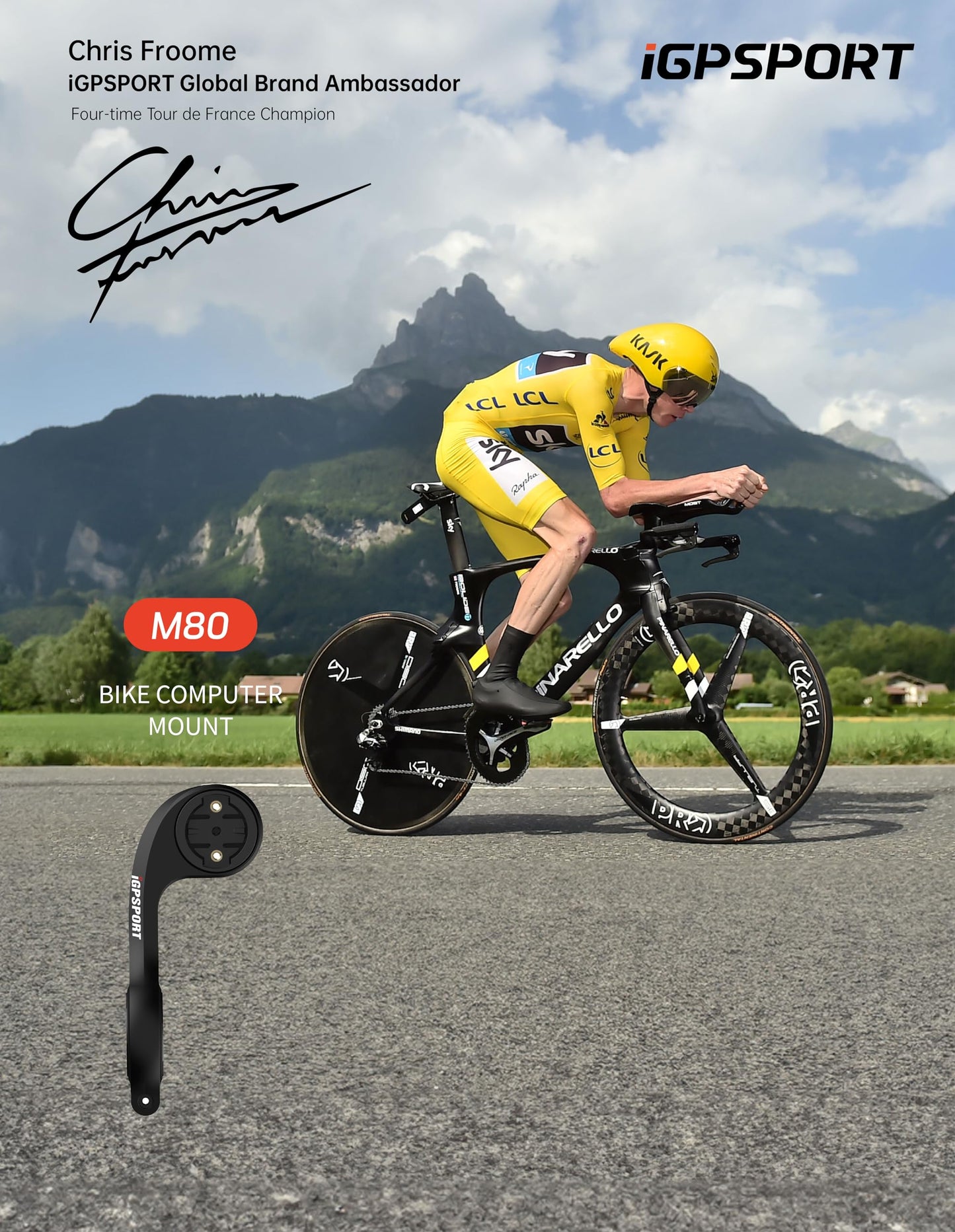 iGPSPORT Bike Computer Mount, Light Weight Common Bike Mount Compatible with Garmin Wahoo Cycplus CooSpo XOSS Cycling Computer (M80)