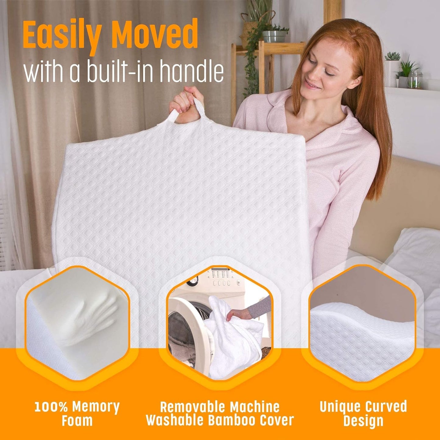 Aeris Wedge Pillow - Memory Foam Bed Wedge for Post-Surgery Recovery | Comfortable Incline Cushion for Snoring Relief