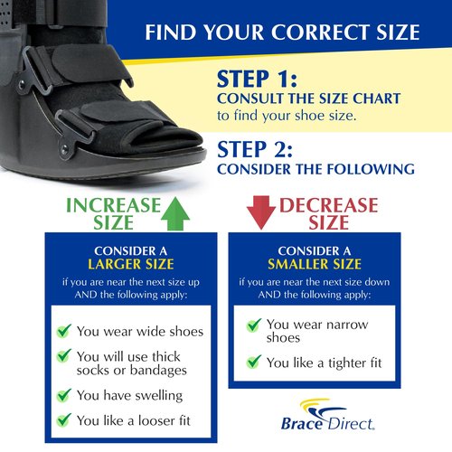 Brace Direct Tall Air CAM Walker Fracture Boot Walking Boot for Ankle Injuries, Foot Fractures & Post-Surgery (Medium - US Shoe Men 7.5-10.5 / Women 8.5-11.5)