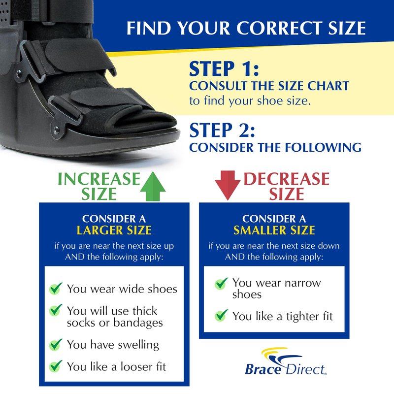 Brace Direct Tall Air CAM Walker Fracture Boot Walking Boot for Ankle Injuries, Foot Fractures & Post-Surgery (Medium - US Shoe Men 7.5-10.5 / Women 8.5-11.5)