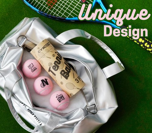 CybGene Tennis Gifts, Personalized Tennis Ball, Set of 3 Unique Tennis Balls with Gift Package, Perfect for Tennis Teammate, Partners - PNK K