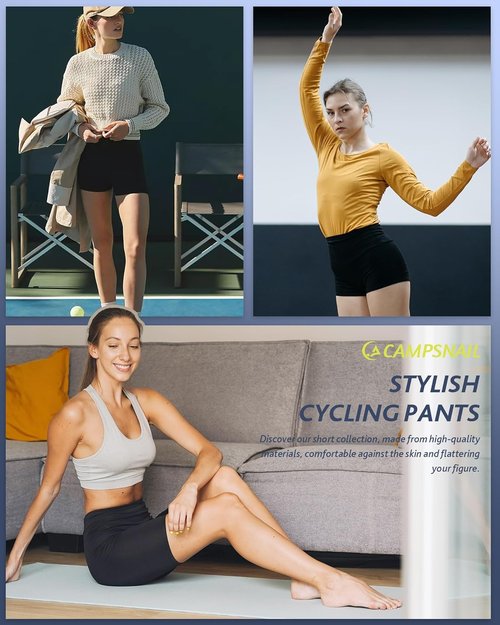 CAMPSNAIL High Waisted Biker Shorts for Women - Tummy Control Spandex Yoga & Dance Shorts | 3"/5"/8" Sizes