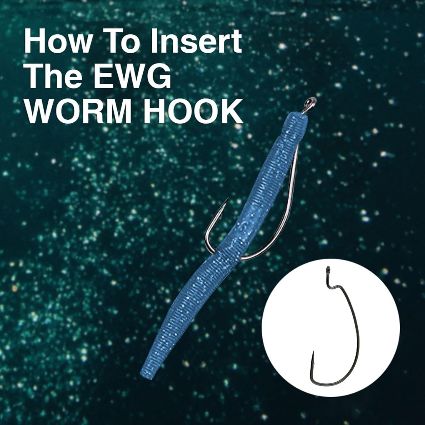 Reaction Tackle Offset EWG Worm Hooks - Super Strong Wide Gap for Soft Plastic Baits | 25 Pack