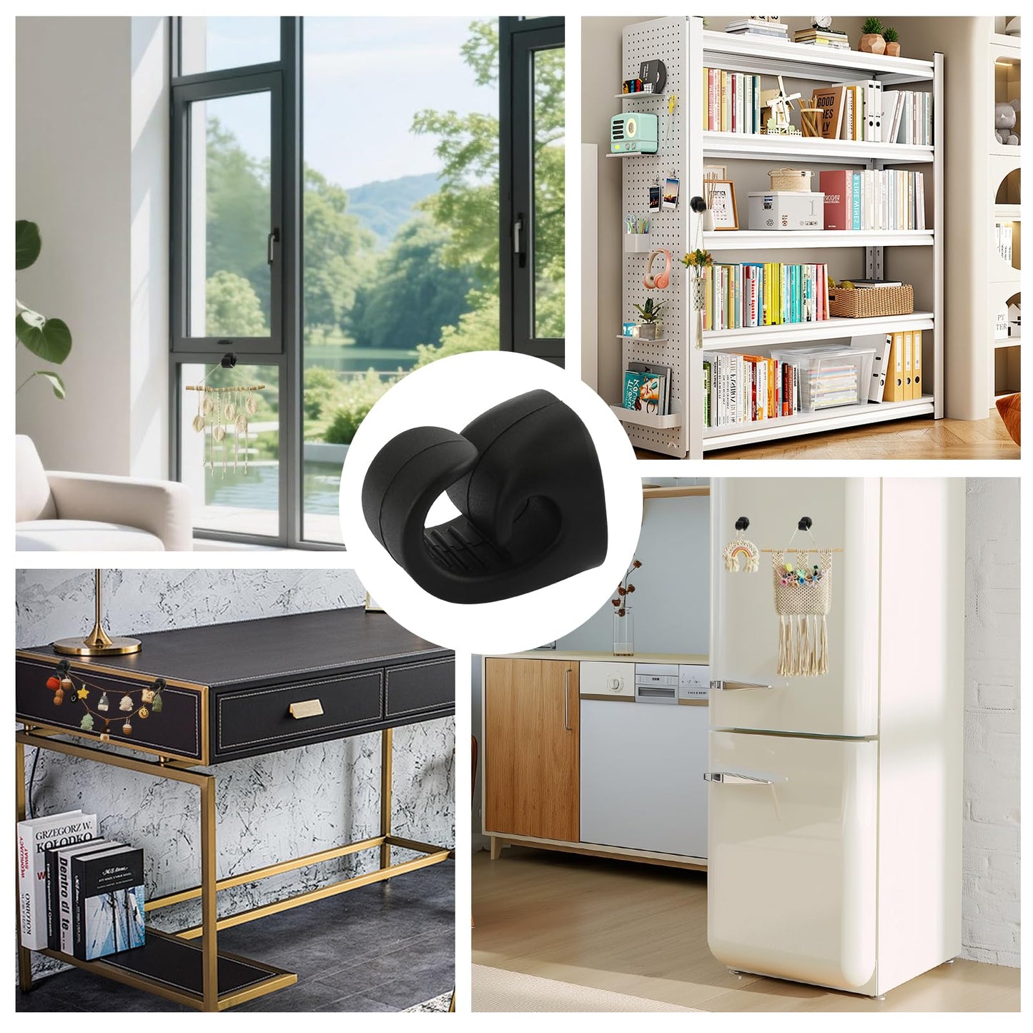 Denwwico 3PCS Magnetic Cigar Holder for Golf Cart, Universal Silicone Clip Fits 20-70 Ring Gauge, Portable Golf Bag Mounting Accessory, Black