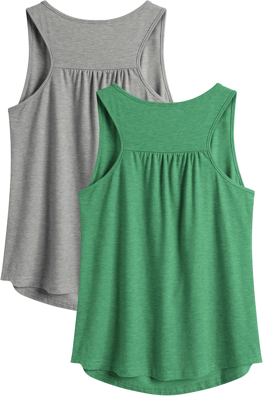PINSPARK Women's Racerback Workout Tops - Lightweight Sleeveless Athletic Tanks | 2-Pack S-3XL