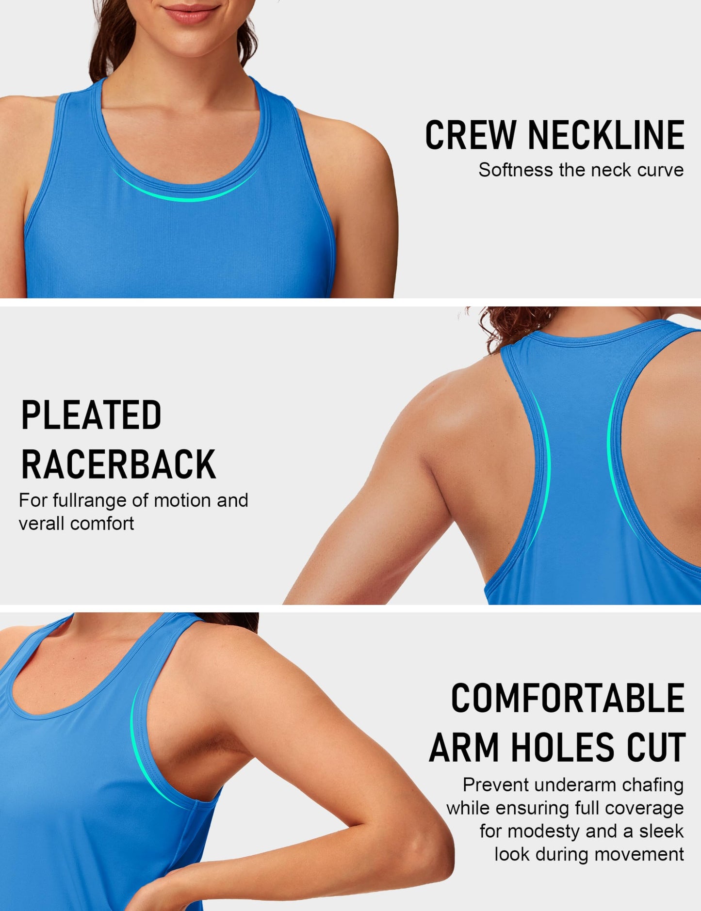 MAGCOMSEN 2 Pack of Tank Tops for Women Workout Racerback Tanks Sleeveless