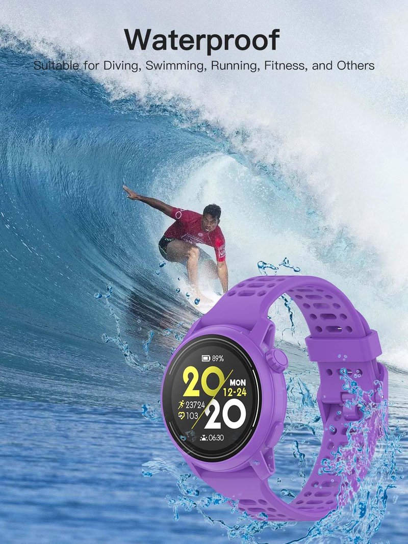 YANMONGI Silicone Bands Compatible with COROS PACE 4/PACE Pro/PACE 3/APEX 2 Pro/APEX PRO/APEX 46MM，Soft Silicone Breathable Strap Sport Band for Men Women-Purple