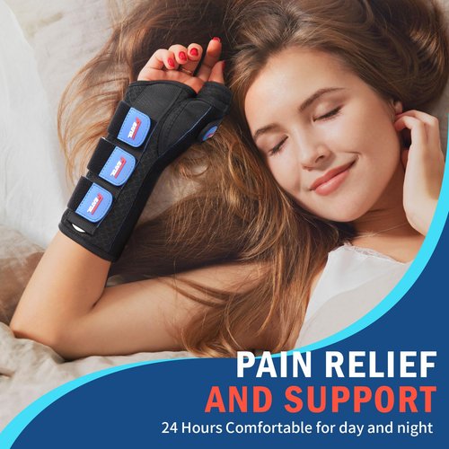 FEATOL 2 Pack Wrist Brace with Thumb Spica Splint for De Quervain's Tenosynovitis, Carpal Tunnel, Tendonitis, Arthritis-Thumb Brace for Pain Relief-Left And Right Hand-Medium/Large