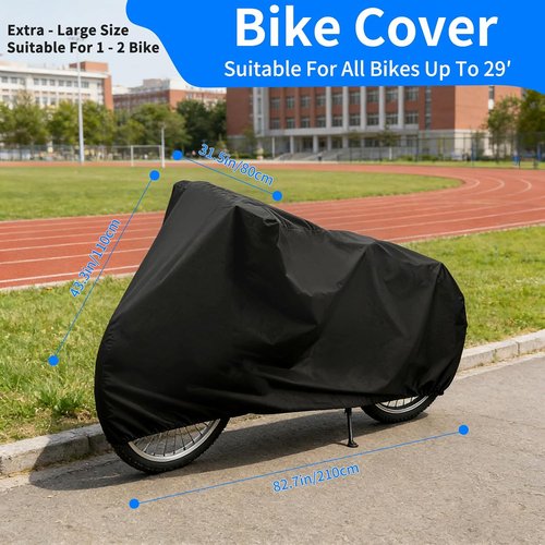 Bike Cover Waterproof - High-Density Tapered Design for Mountain & Road Bikes | 82.7"x43.3" UV Protector
