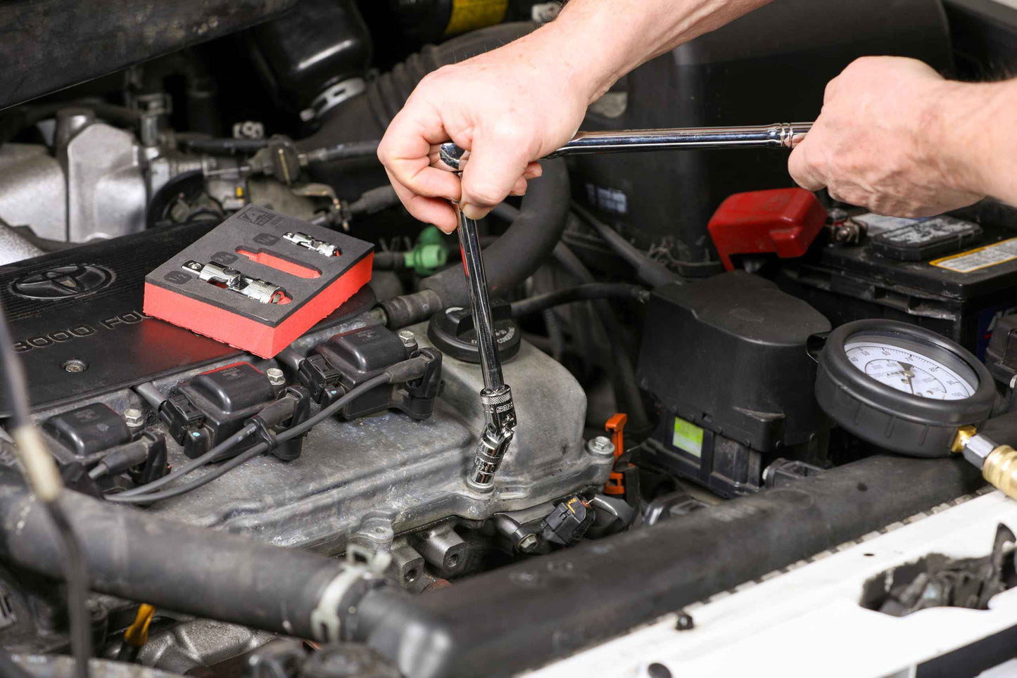 ARES 37001-3-Piece Universal Joint Socket Set - Includes 1/4-Inch, 3/8-Inch, and 1/2-Inch Drive U-Joints - EVA Foam Holder