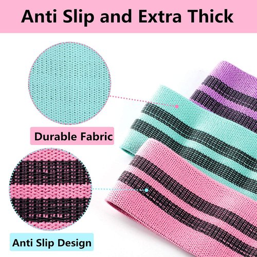 fitGevity Resistance Bands Exercise Bands for Legs and Butt,Fabric Non Slip Hip Fitness Booty Workout Bands, Set of 8 Resistance with Door Anchor Legs Ankle Straps for Men Women Gym Home Fitness Yoga