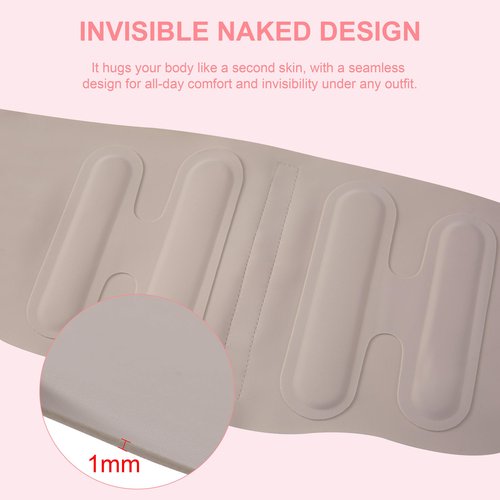 RANDY SUN Ultra Thin Back Brace, Lightweight Breathable for Women & Men, Invisible Waist Support Belt for Lower Back Pain Relief and Posture Correction Beige XL