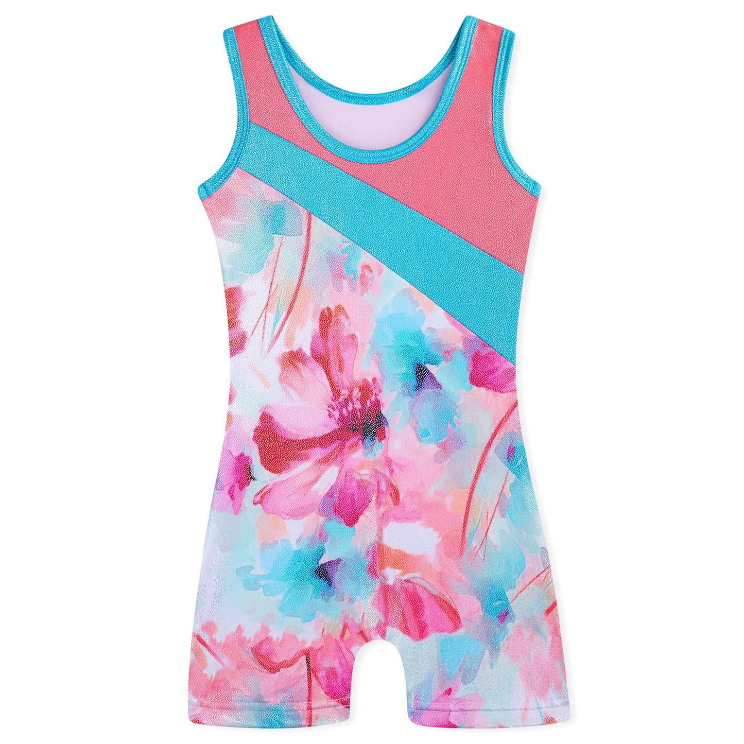 HOZIY Girls Gymnastics Practice Leotards for Girls 4t 5t Coral Floral Equipments Kids Leo Orange Leotardos De Gimnasia Para Niñas