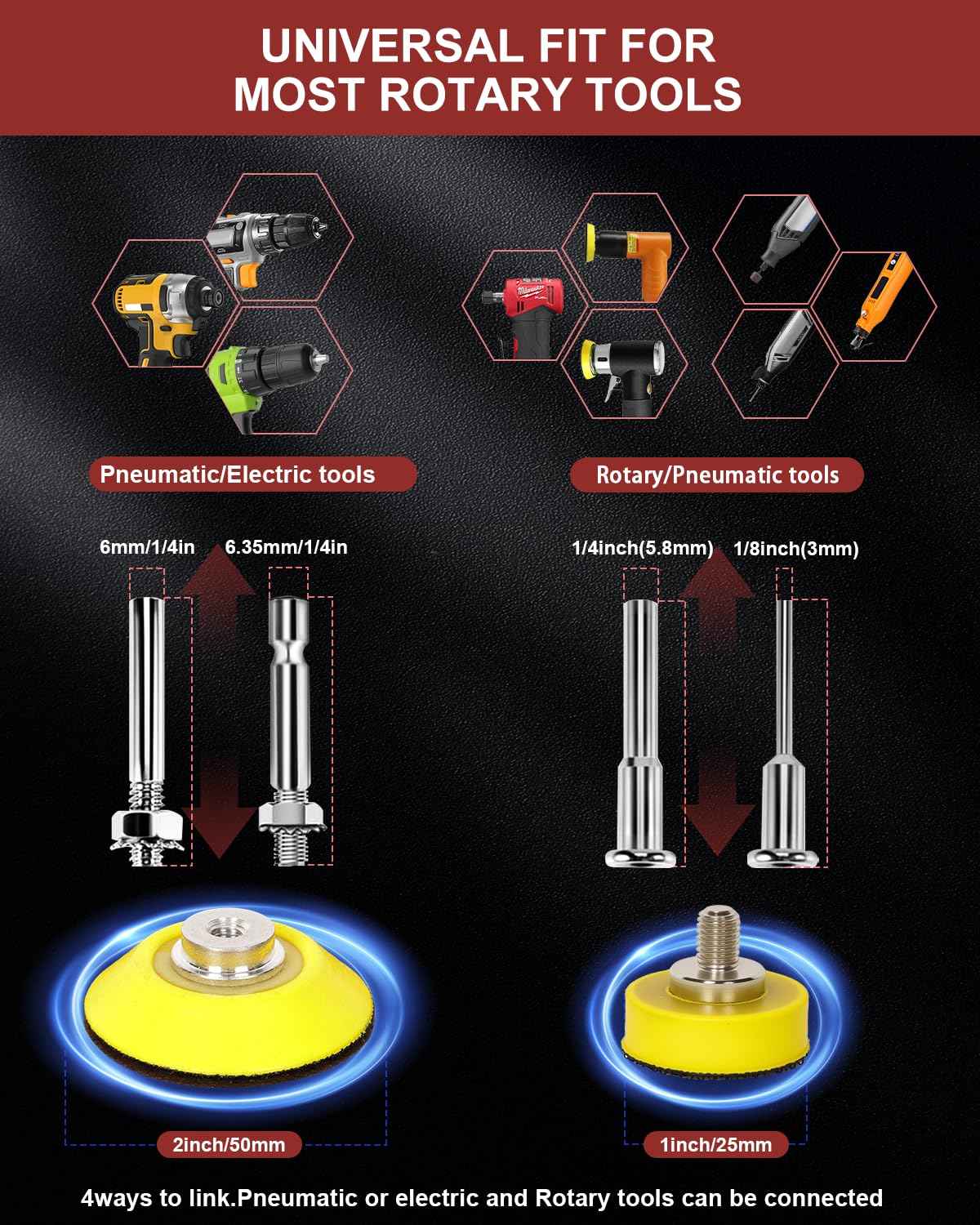 250PCS 2 Inch Sanding Discs for Drill Sander Attachment, 80 to 3000 Grit Hook and Loop Sandpapers Polishing Pads for Dremel Drill Bits Die Grinder, Sanding Wheel Kit for Car Furniture Metal Wood