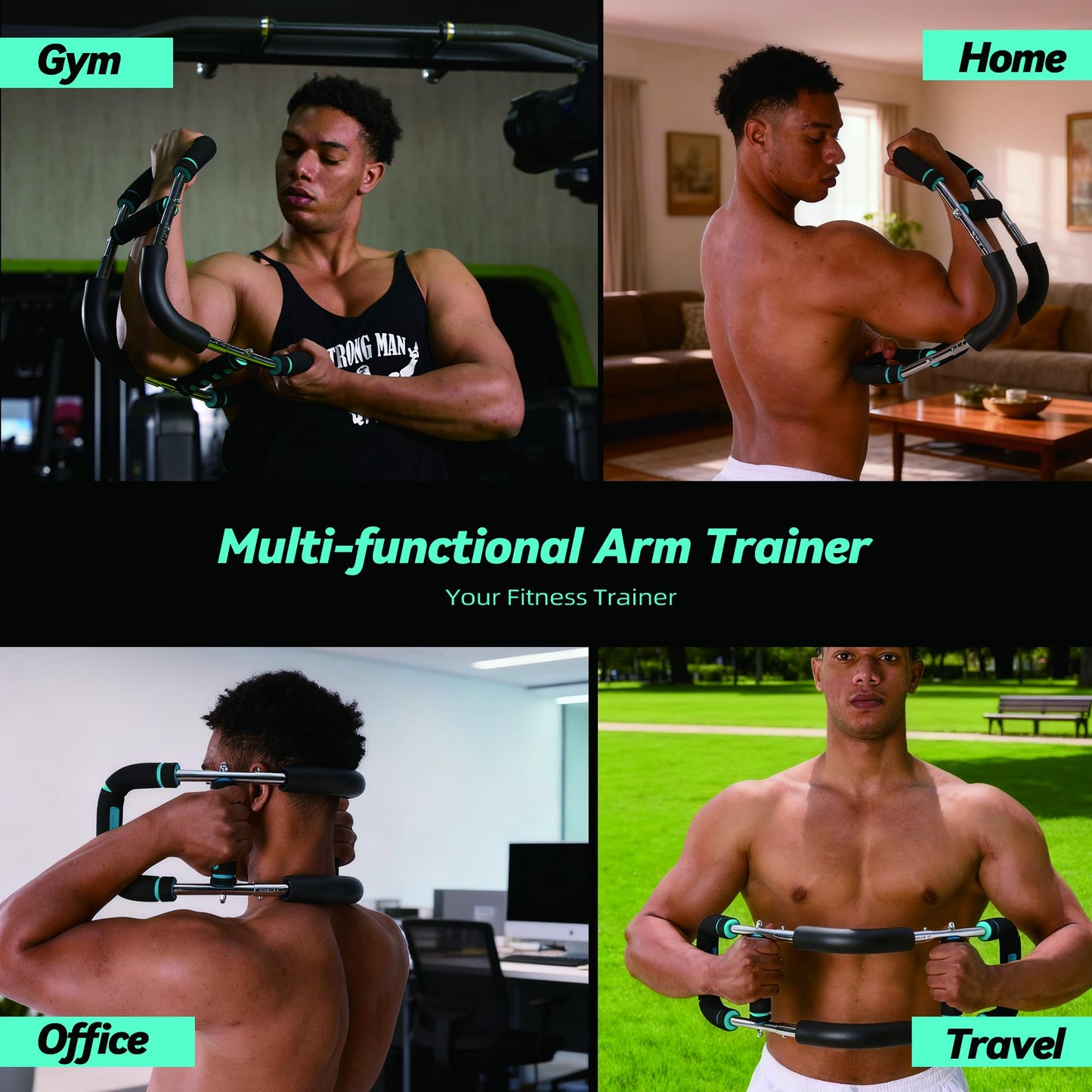 Twister Arm Trainer for Men & Women - Adjustable Hydraulic Power Twister, Upper Body Strength Training Equipment for Home Gym, Chest Expander, Biceps Workout Machine (Blue)