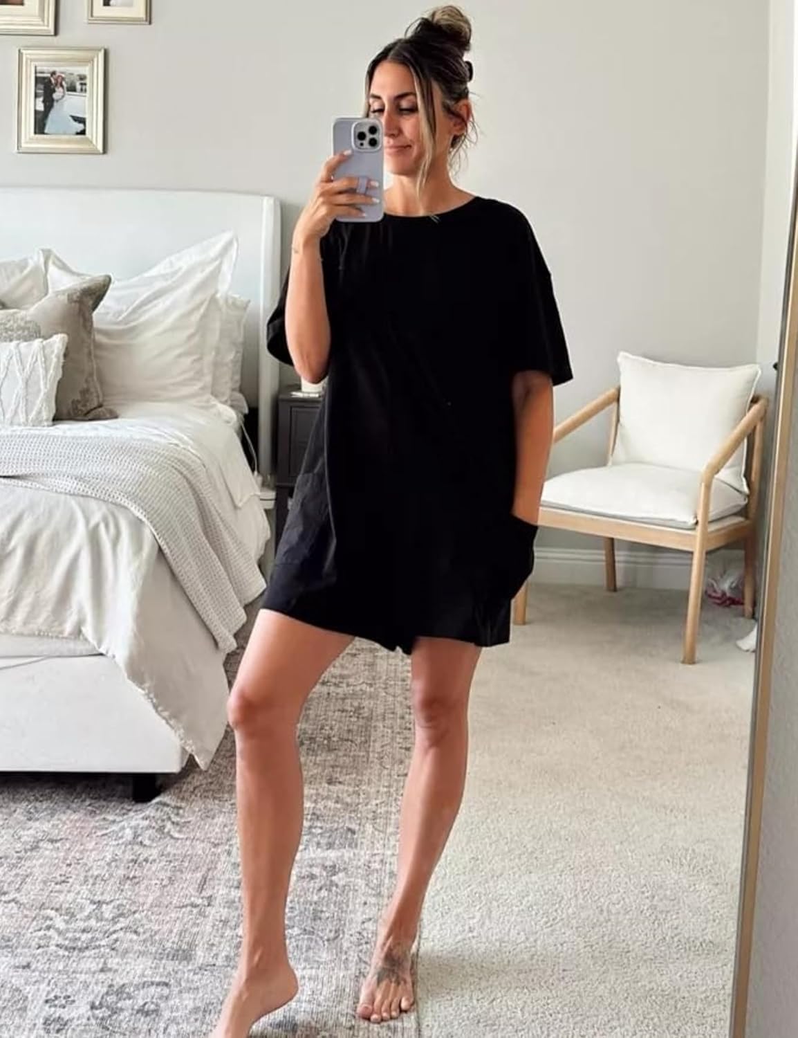 Skiennix Women's Athletic Romper - Casual Oversized Jumpsuit for Workouts | Hot Shot Tee Design