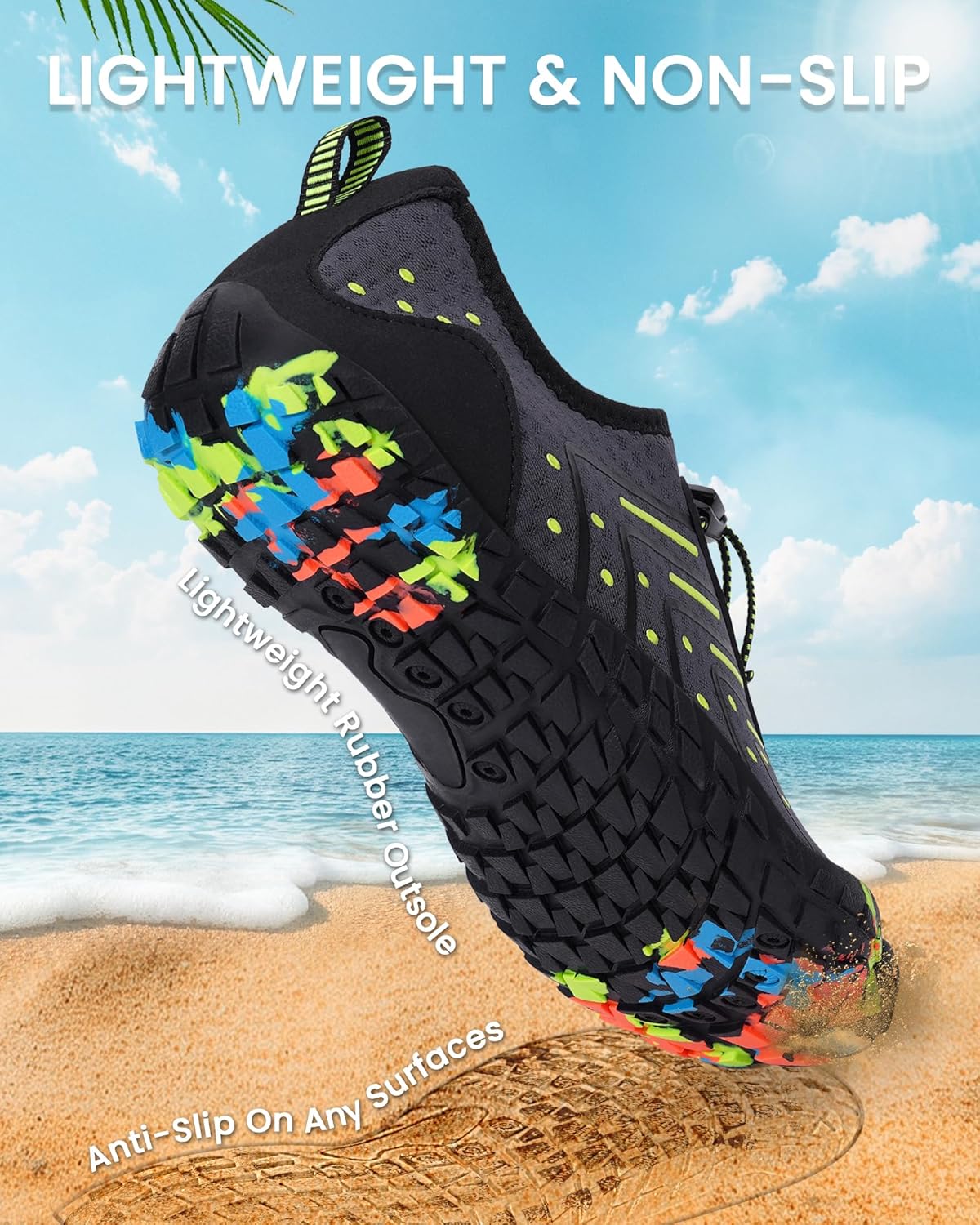 Skiennix Water Shoes - Quick-Dry Barefoot Aqua Socks for Swimming, Beach, and Hiking | Unisex Design