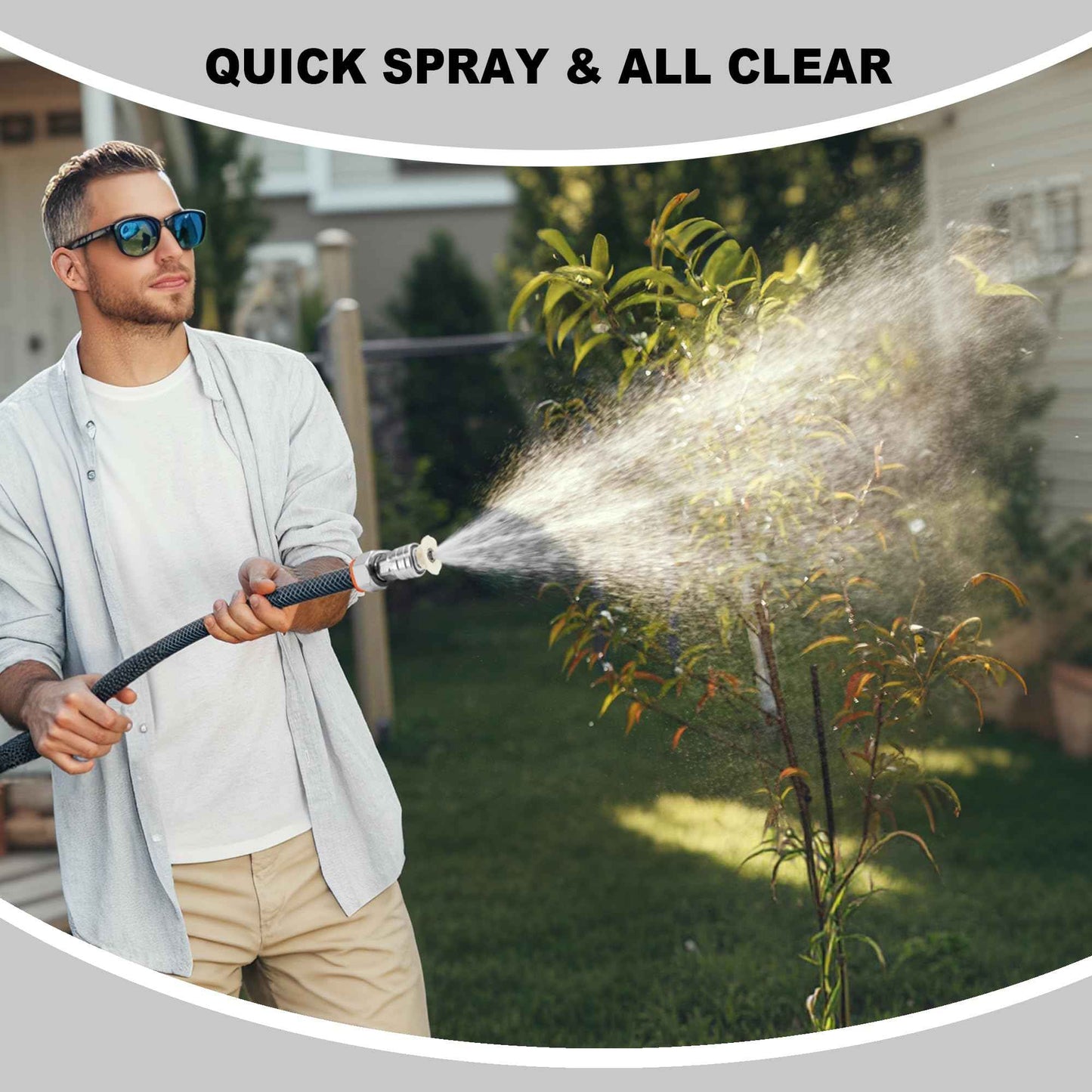 Raincovo Garden Hose to Pressure Washer Adapter, 3/4” GHT to 1/4” Quick Connect, Convert Water Hose to Power Washer Connector, Car Washing Nozzle & Hose Attachment, Stainless Steel, 2 Pack