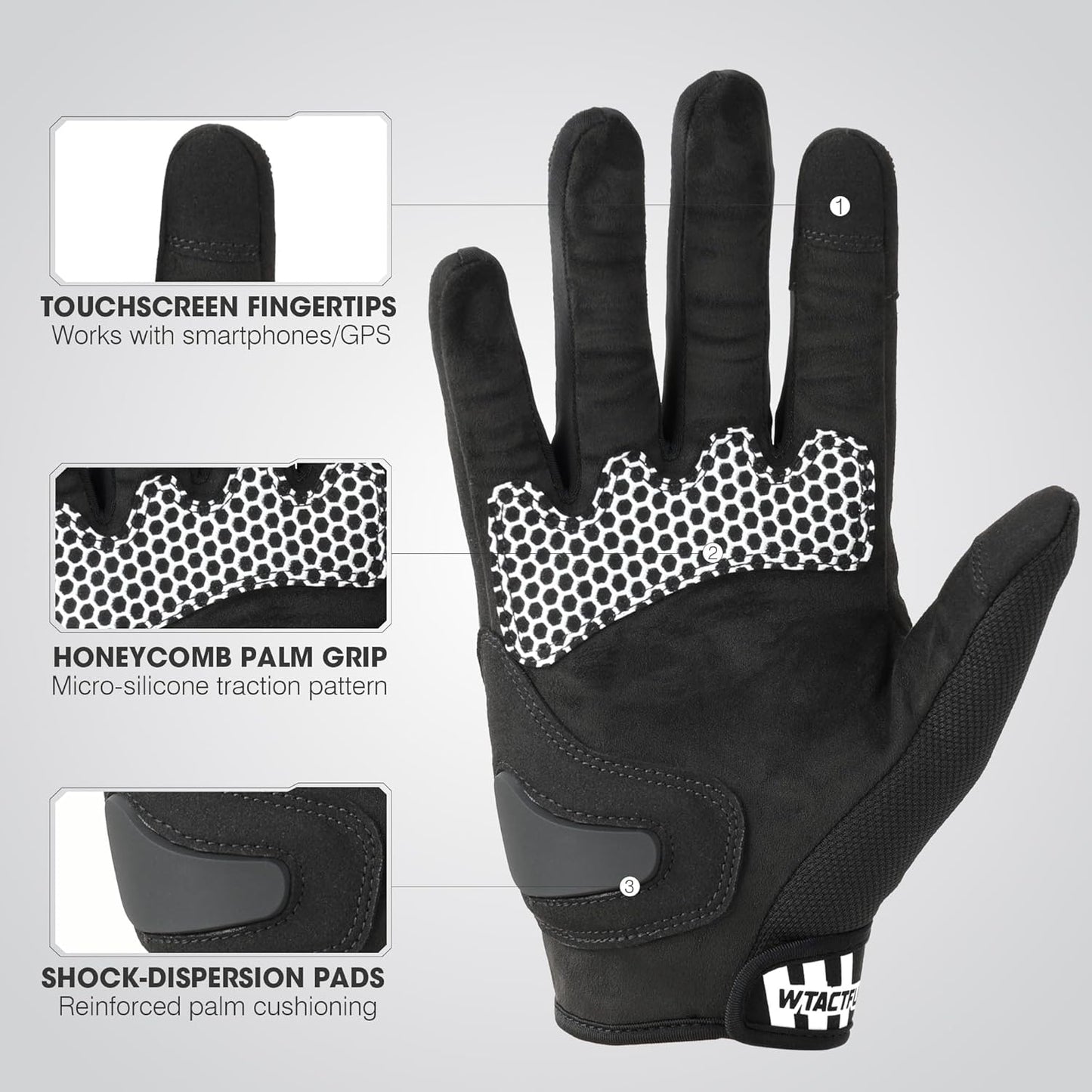 WTACTFUL Motorcycle Gloves - Lightweight Touchscreen Summer Gear for Men | Breathable Motocross Riding
