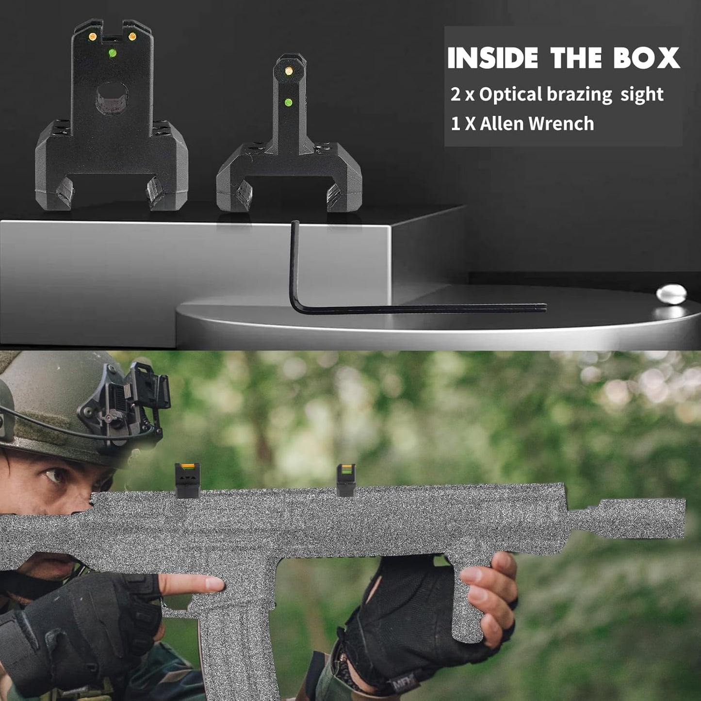 ZBULAR ZR-L3 Fiber Optic Front & Rear Sight - Multiple Aiming Methods for Precision Shooting