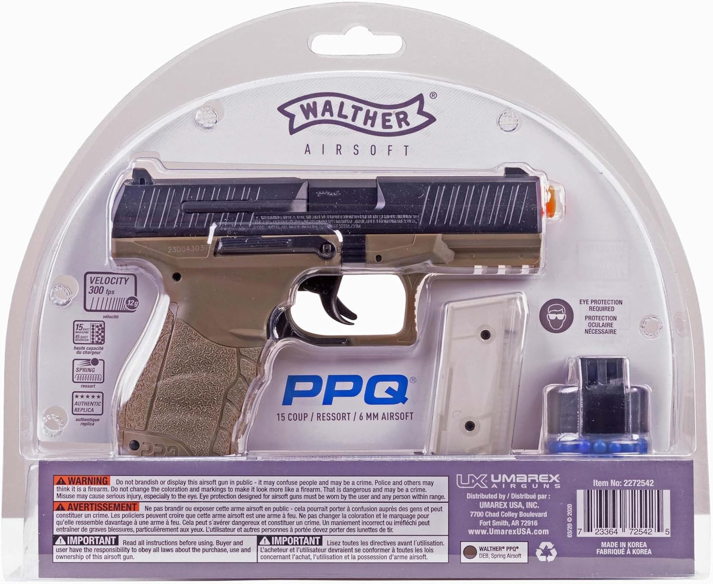 Umarex Walther PPQ Airsoft Gun - Realistic 6mm BB Pistol for Authentic Shooting Experience
