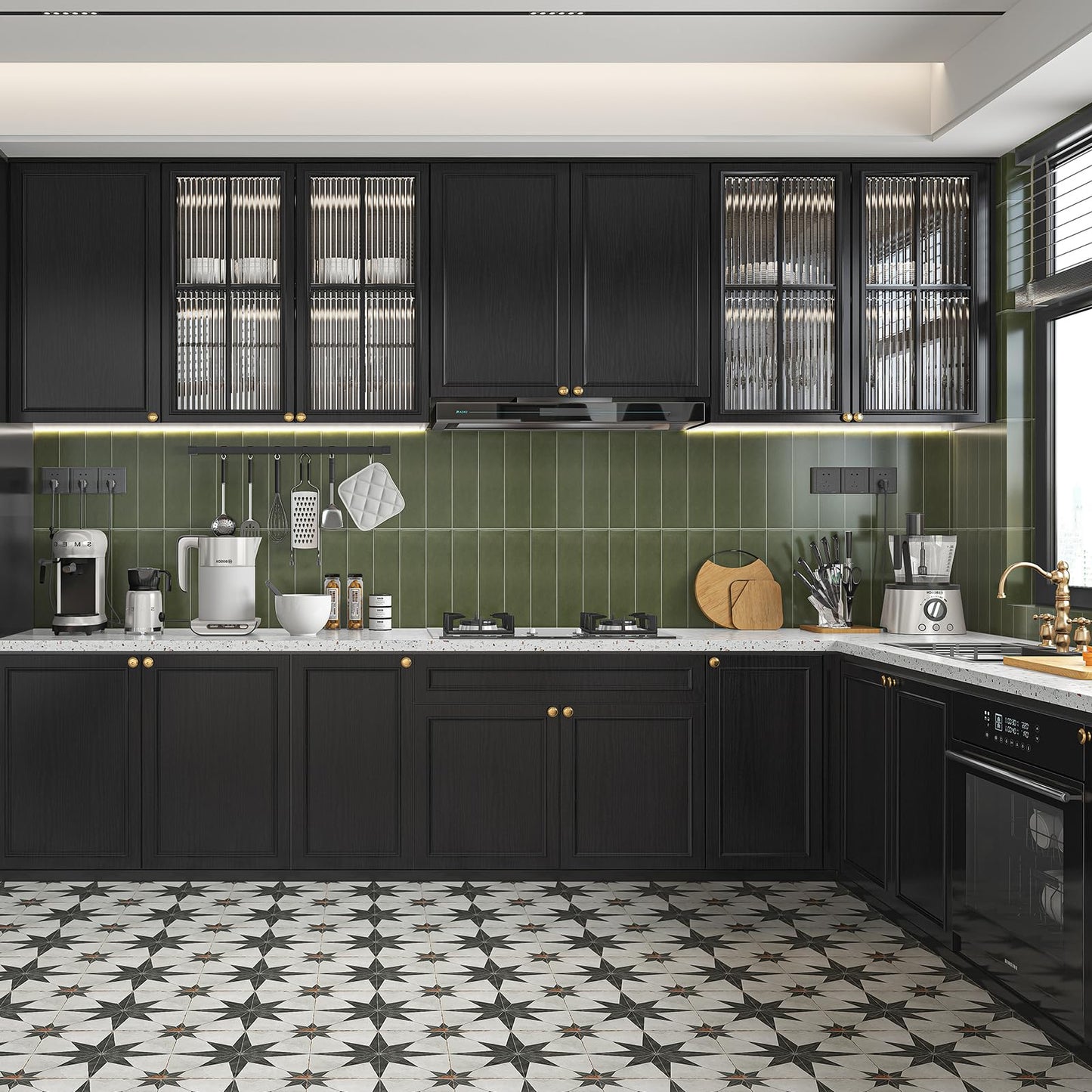 Wood Contact Paper With Tools, Black Peel and Stick Wallpaper Thickened No Tearing Vinyl Wrap, Self Adhesive Faux Wood Grain Wallpaper Cover Cabinets Countertop Wall Furniture Decoration 17.7" X 78.7"