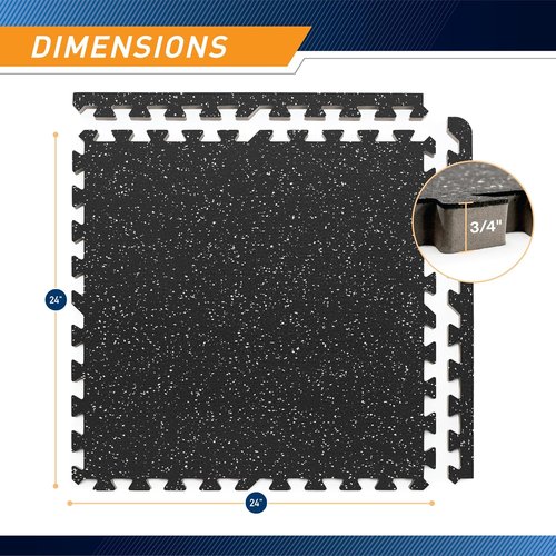 Marcy Interlocking EVA Foam Gym Floor Mat - Dual Density Rubber for Exercise Equipment | MAT-40