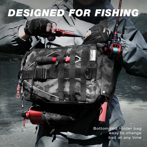 Ghosthorn Fishing Backpack | Lightweight Tackle Sling Bag with Rod Holder - Perfect for Fly Fishing Gifts
