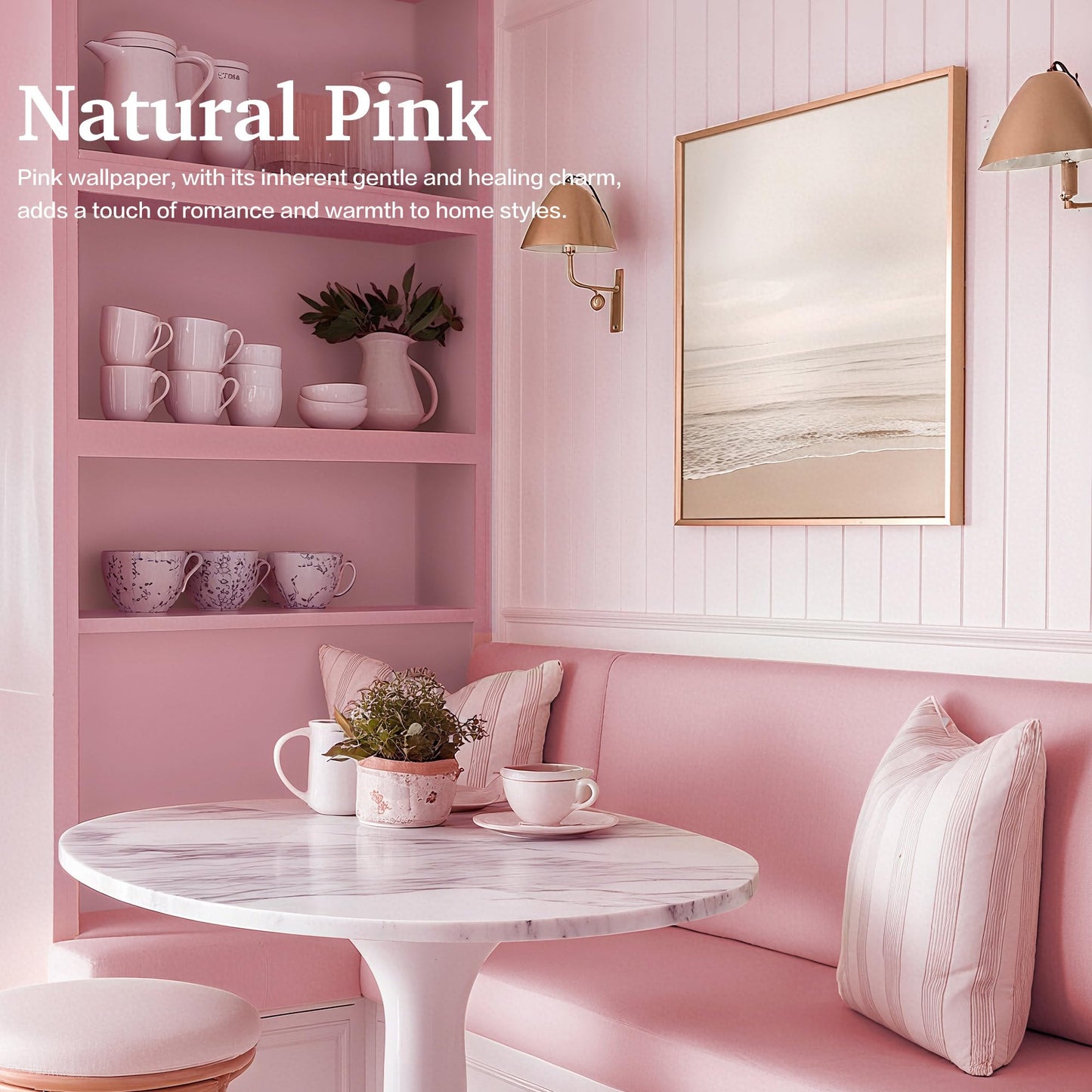 Dimoon 17.7''x118'' Peel and Stick Wallpaper Pink Contact Paper for New Environmentally Friendly Materials Thickening Upgrade Embossed Renter Friendly Wall Paper Modern Vinyl Wrap Countertop Bedroom