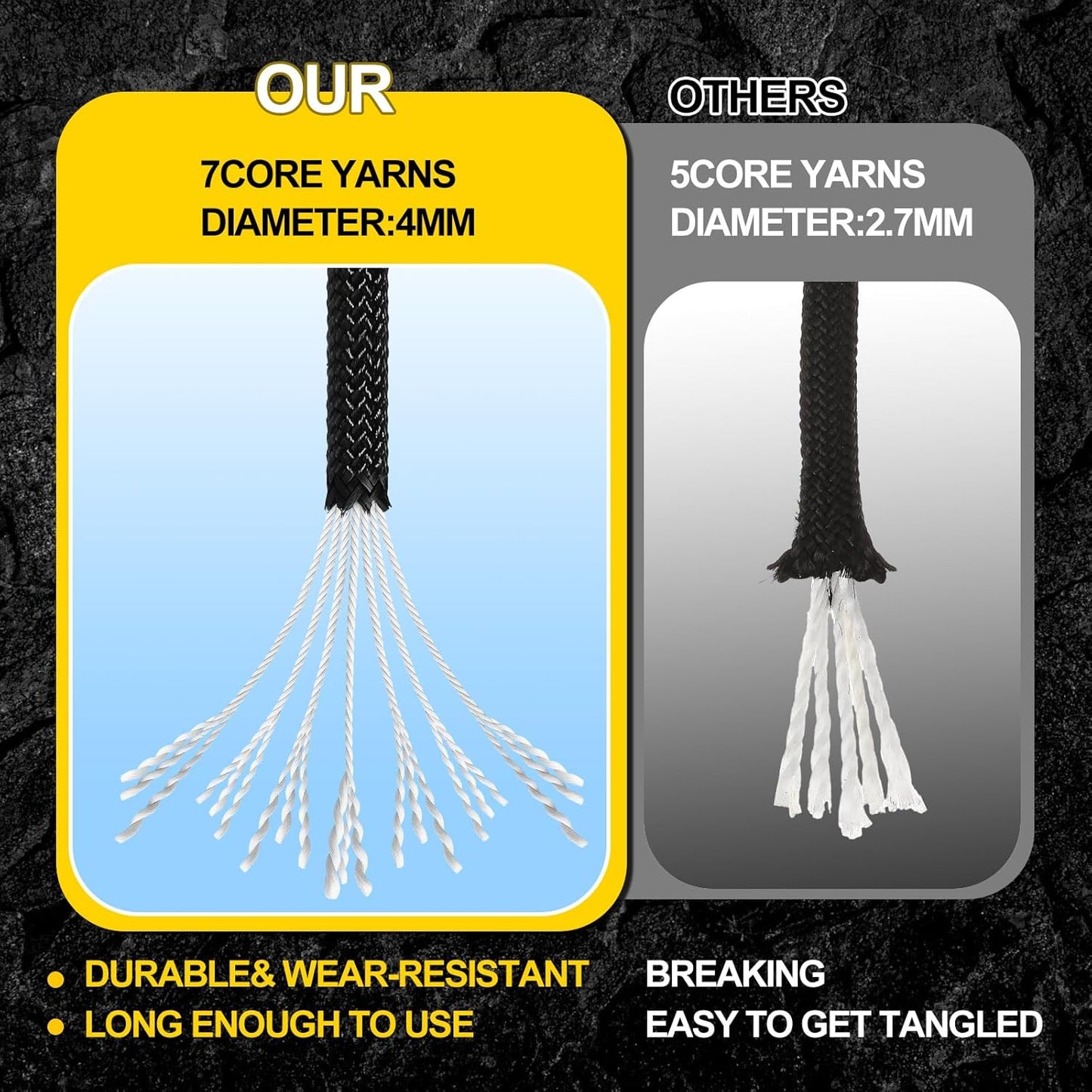 SATINIOR Paracord Rope 1250ft | 7 Strand Core Tactical Parachute Cord - Durable Utility Rope for Survival, Hunting & Camping