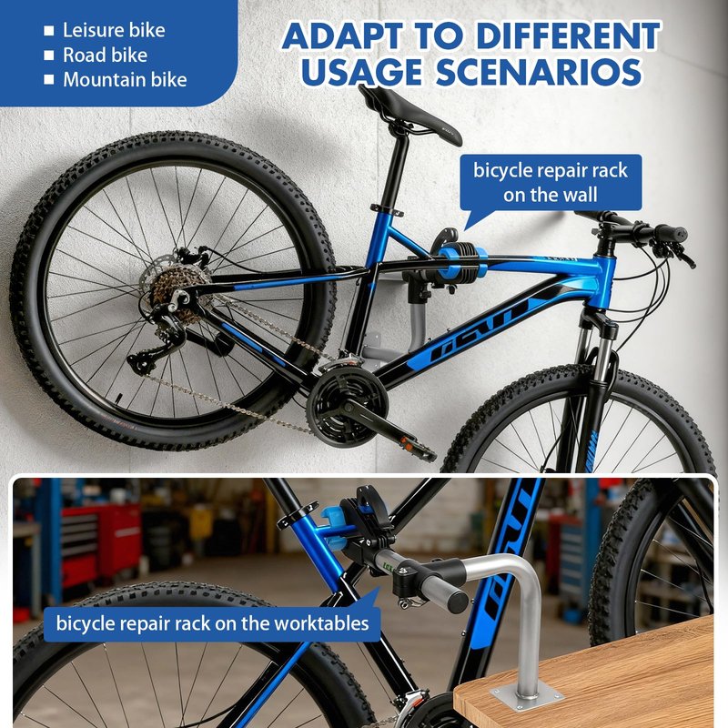 Zostera Bike Repair Stand Wall Mount Rack Bicycle Maintenance Rack for Road&Mountain Bikes with Bending bracket