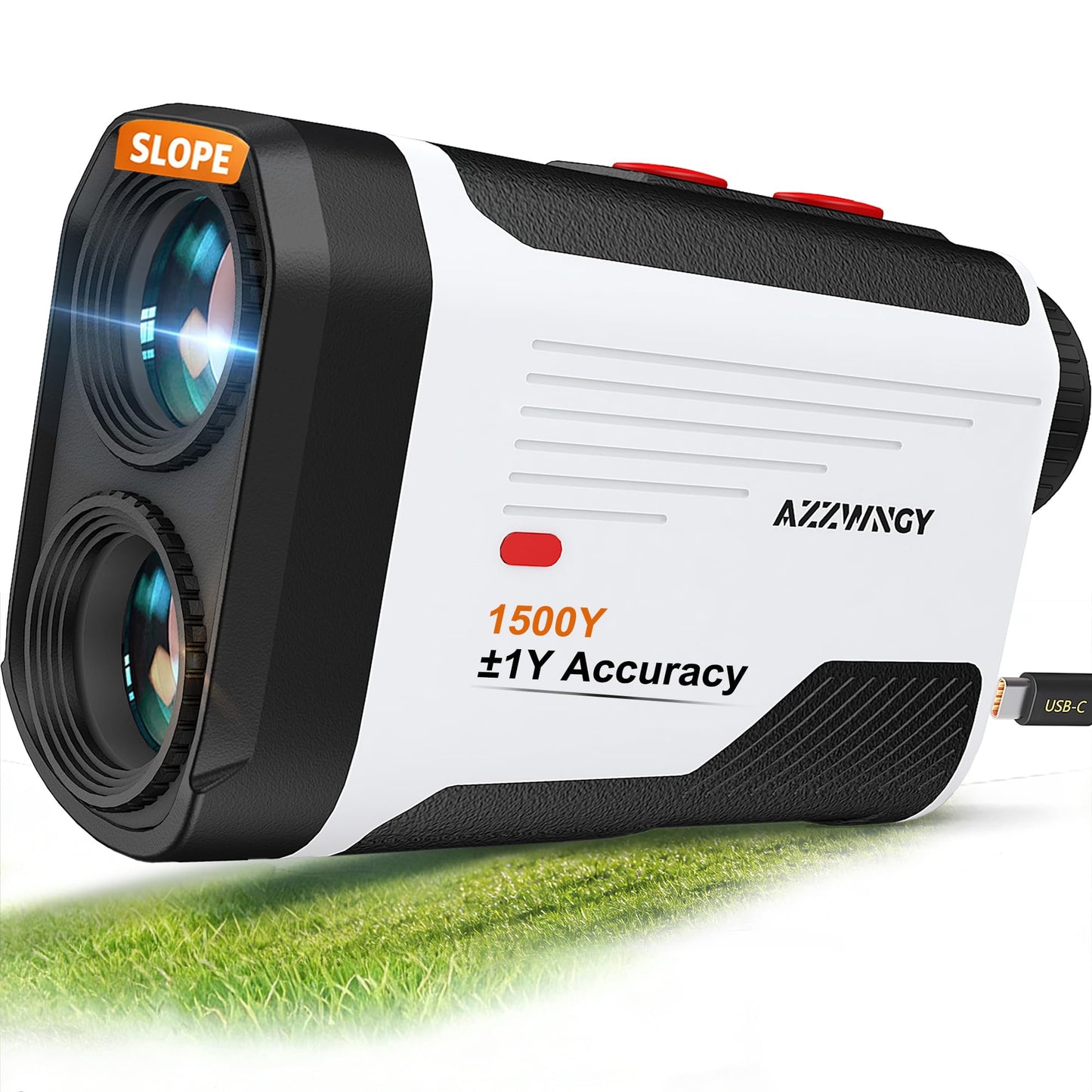 Golf Rangefinder with Slope, 1500 Yards Laser Range Finder with Flag Lock Vibration, 7X Magnification, Rechargeable Golf Rangefinder with Magnetic Mount, Fast Accurate Distance for Golf & Hunting