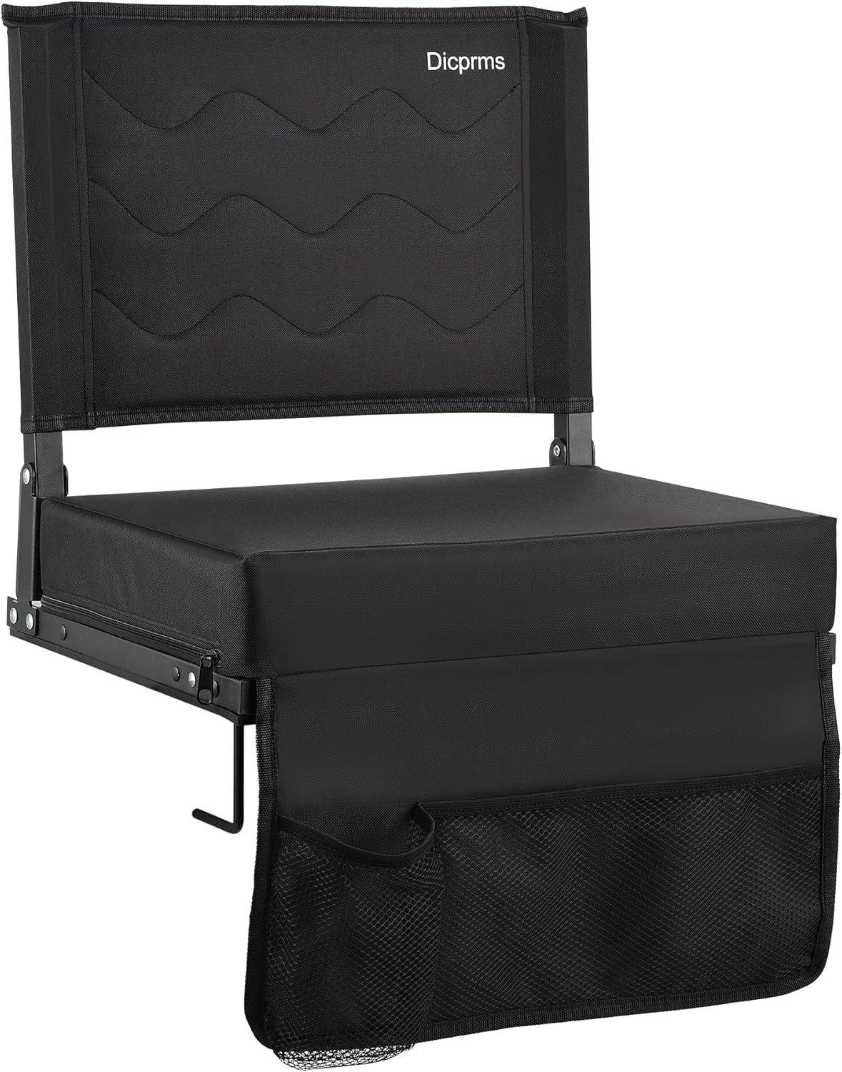 Skiennix Stadium Seats - Portable Bleacher Chairs with Back Support & Thick Padding - Black