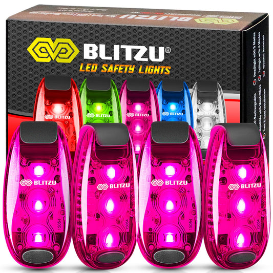LED Safety Lights 4 Pack, Clip On High Visibility Strobe Light for Walk Run