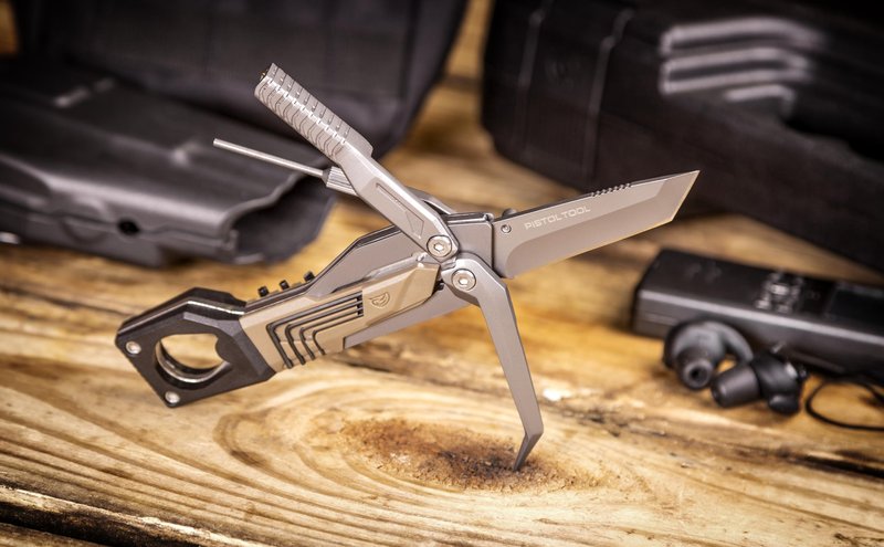 Real Avid Pistol Tool for Gun Maintenance | 19 in 1 Pistol Multitool & Handgun Utility Tool for Striker Fired & 1911 Platforms, Includes 1911 Bushing Wrench, Tanto Knife & Laser Sights Adjusters