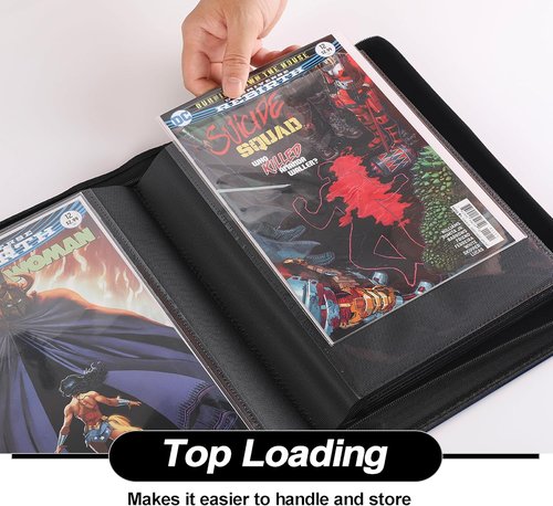 D DACCKIT Comic Binder - Premium Comic Book Album with Sleeves | Holds 24 Regular Comics (Golden Yellow)