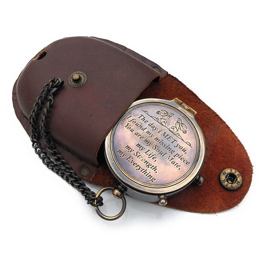 Engraved Compass, Gift for Husband, Anniversary, Wedding Gift for Him, Long Distance Boyfriend Gift, Fiance Gift I Miss You Long Distance Relationship Gift for Boyfriend Gift (Distance Relationship)