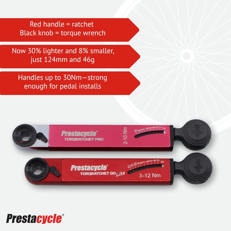 Prestacycle TorqRatchet GO Lite – Portable 3-12Nm Beam Torque Wrench & Ratchet Multi-Tool, 9 Hardened Bits, Lightweight Pocket Tool for Bike Repair, Compact 124mm, 46g, Compatible with ¼” Bits