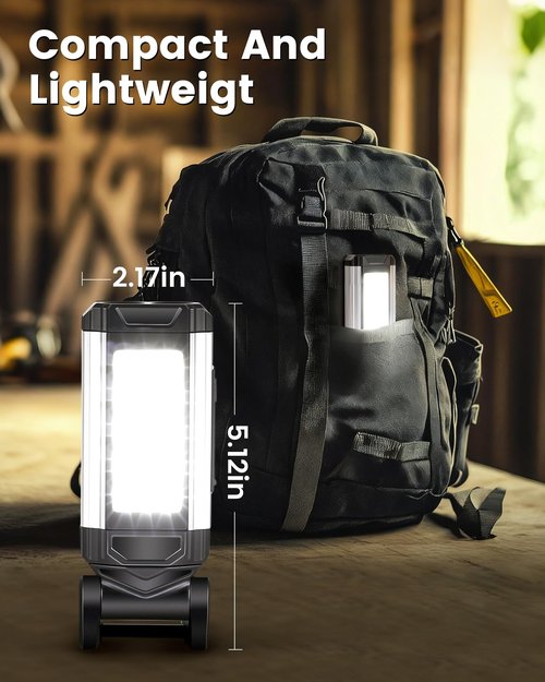 Golf Cart Lights with Magnetic Charging & 360° Rotation - LED Dome Light Accessories Featuring Hook/Carabiner, 7 Modes, Power Bank - for Camping, Hunting(1)