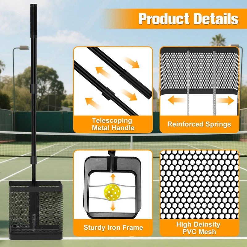 Pickleball Picker Upper Ball Holder, Pickleball Ball Picker Hopper Tube, Pickleball Pickup Tube - Lightweight Pickleball Retriever Collector with Shoulder Strap
