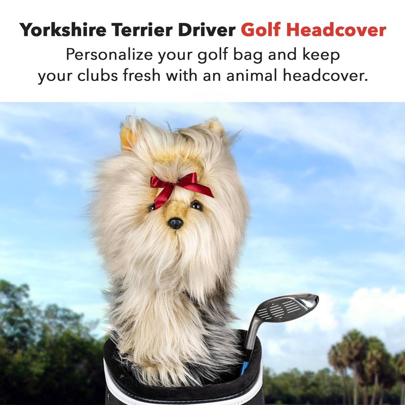 Daphne's Headcovers Yorkshire Terrier Driver Headcover | Premium Driver Headcovers | Funny Golf Club Covers | Stylish Protection for Your Clubs | Men's Golf Gear | Driver Headcover for Men and Women