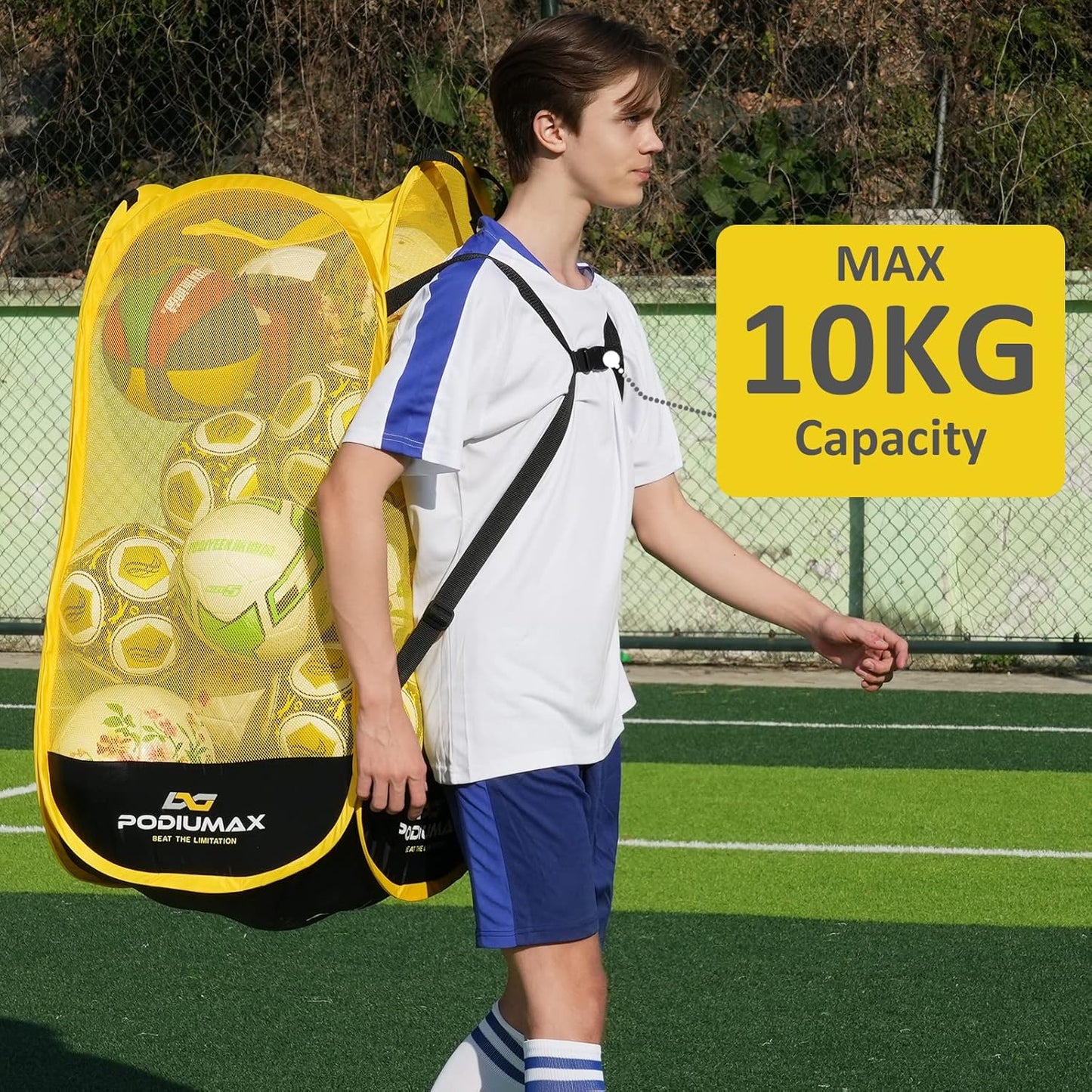 PodiuMax Soccer Ball Storage Backpack - Adjustable Shoulder Strap, Holds Up to 22 lbs | Versatile Sports Organizer