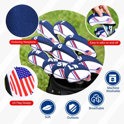 Golf Club Headcover Set – Premium Putter and Iron Covers, Fits All Standard Clubs, Protective and Stylish Design