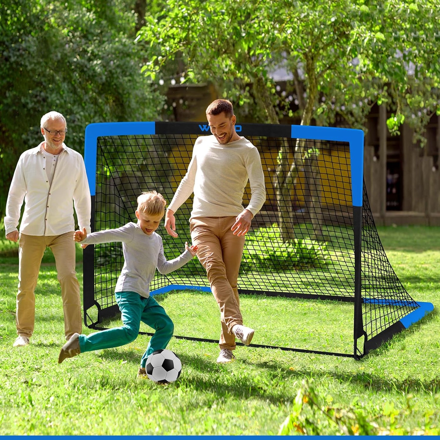 Skiennix Kids Soccer Goals - Portable 6x4 ft Training Set with Target, Ball & Cones | Outdoor Sports Gift for Ages 3-14