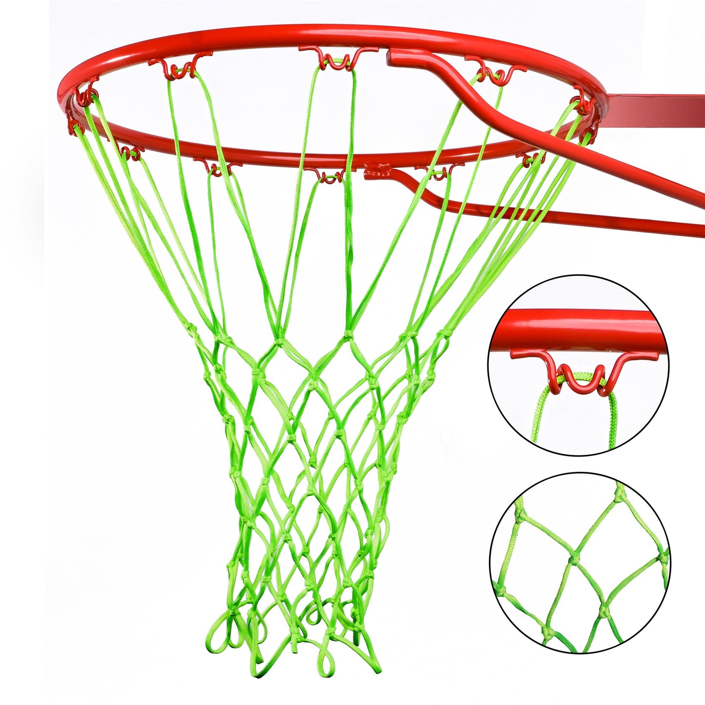 Cannon Sports Heavy Duty Basketball Net Replacement - 21 Inches - 12 Loop Standard Size - Weather Resistant for Indoor/Outdoor Courts - Fits All Standard Rims (Lime Green)